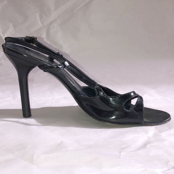 vintage Max Mara black patent leather high heels Sz 37 - Picture 3 of 8
